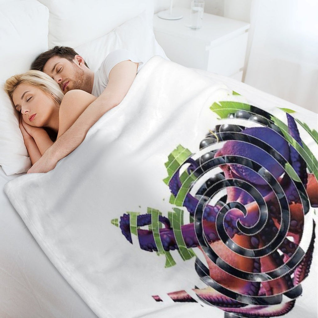 Octopus Grape °1 Sustainable Throw Blanket