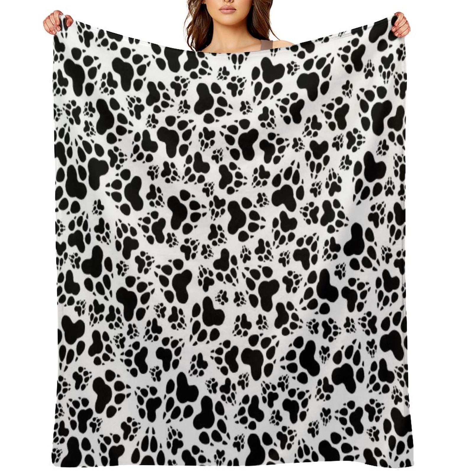 Dog Feets BLACK Easy Care Throw Blanket
