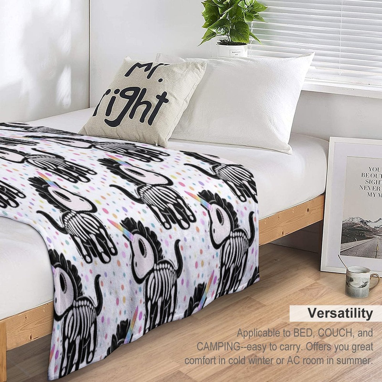 Unicorn Skeleton Multi-functional Throw Blanket