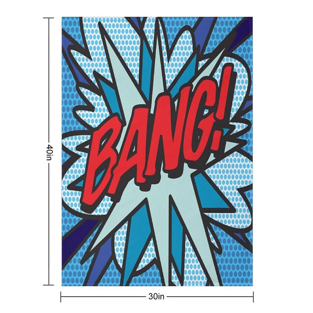 BANG Comic Book Pop Art Modern Fun Graphic Sustainable Throw Blanket