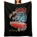 1957 Chevy Bel Air Vintage Retro Classic Car Street Hot Rod Antique Route 66 Design Gift-ready Throw Blanket
