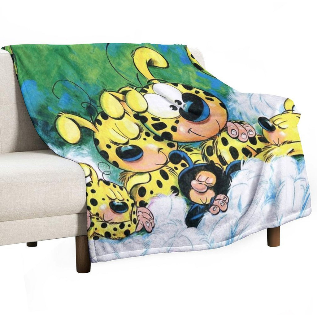 Marsupilami with Family Sleeping Easy Care Throw Blanket
