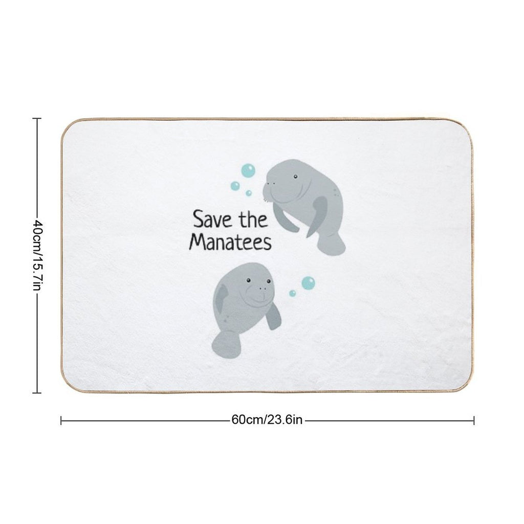 Save The Manatees  Dirt-Trapping Bath Mat
