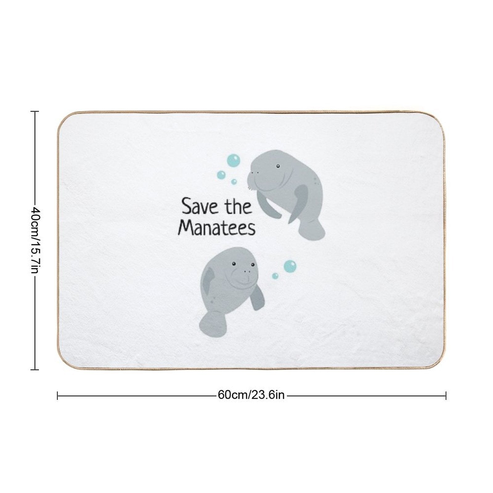 Save The Manatees  Dirt-Trapping Bath Mat