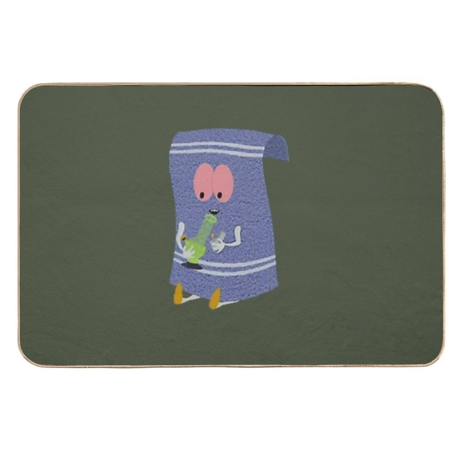 Funny Drinking Towelie  Fade-Resistant Bath Mat
