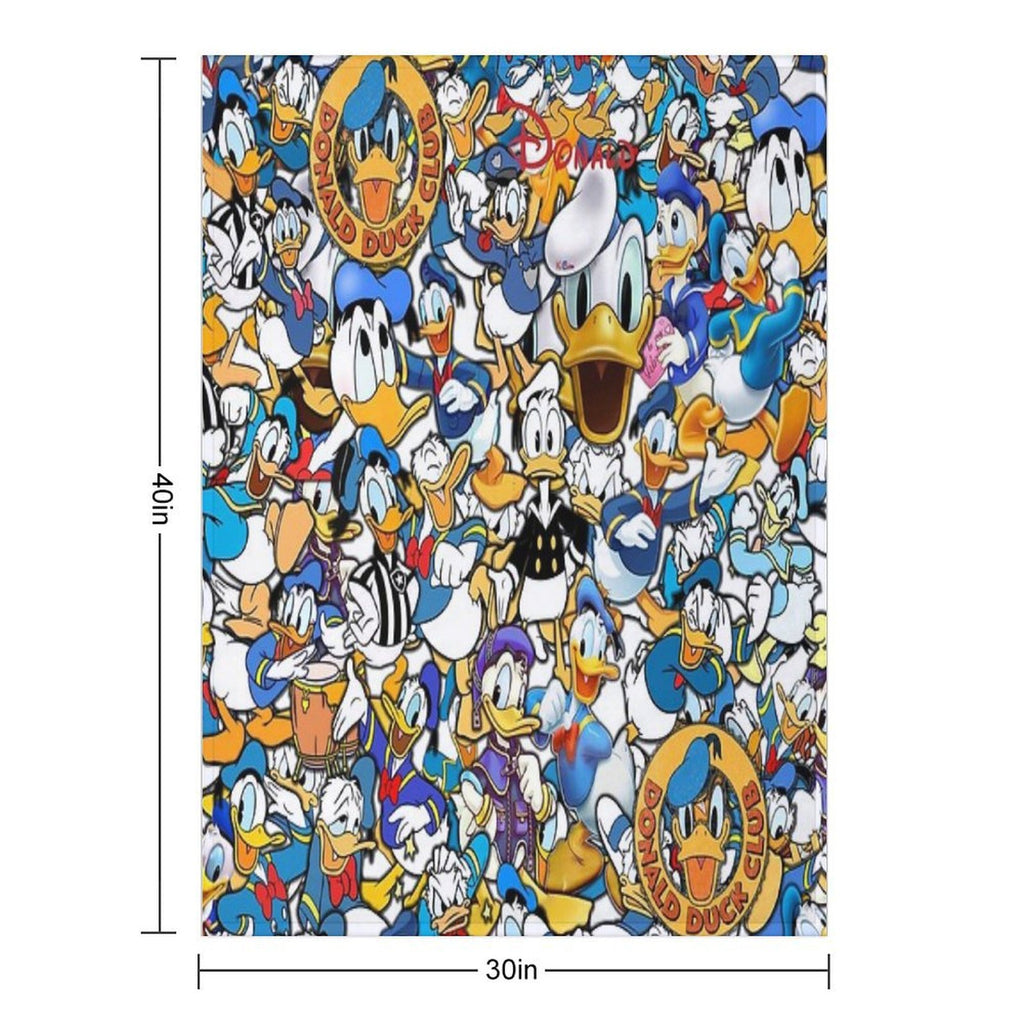 Donald Duck Kids Classic Funny Cartoon Ultimate Super Fine HD Collage Quick-dry Throw Blanket