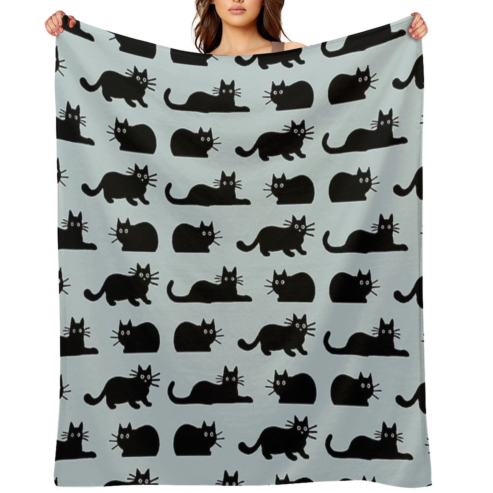 Black Cat Easy Care Throw Blanket