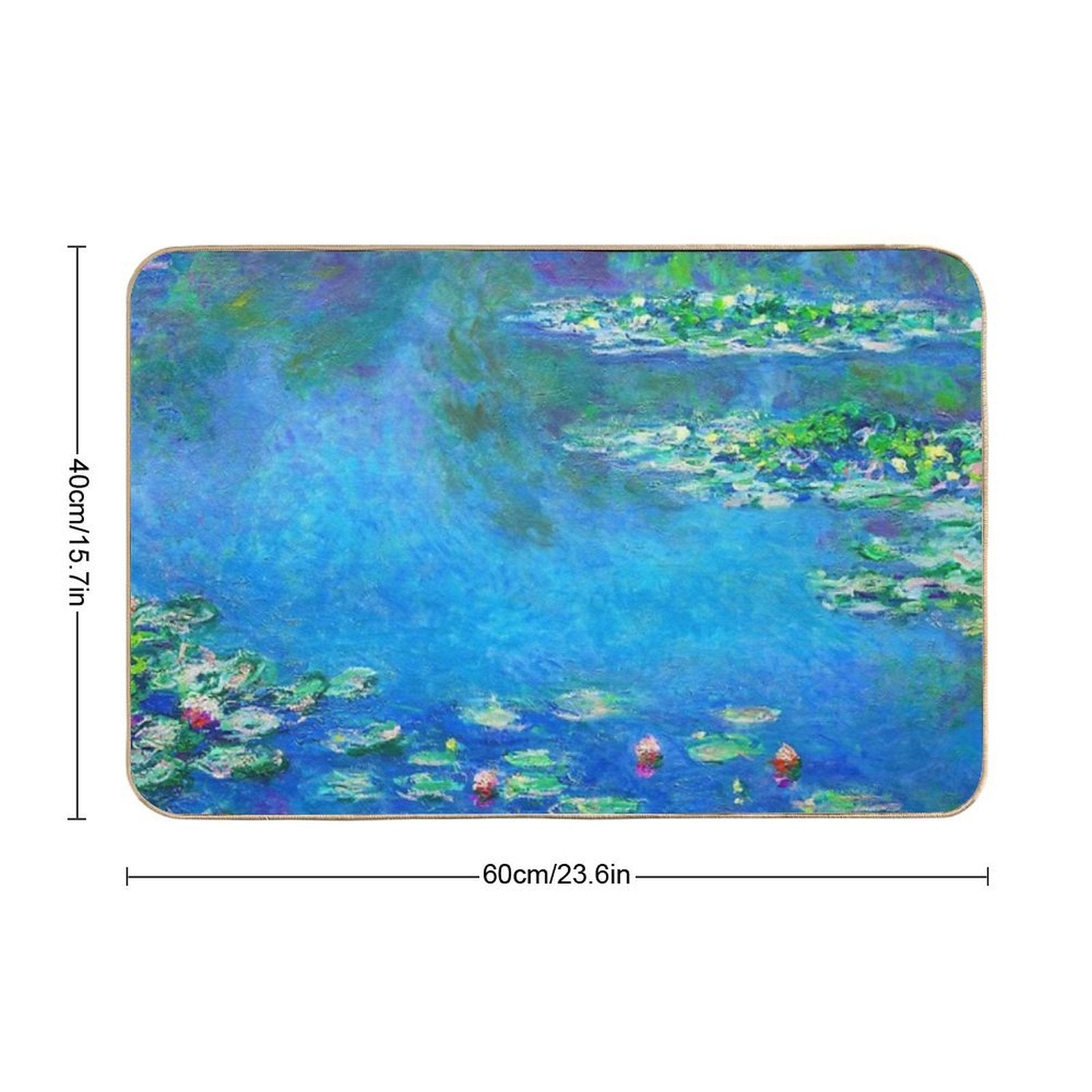 Claude Monet Water Lilies Color-Enhanced  Fade-Resistant Bath Mat