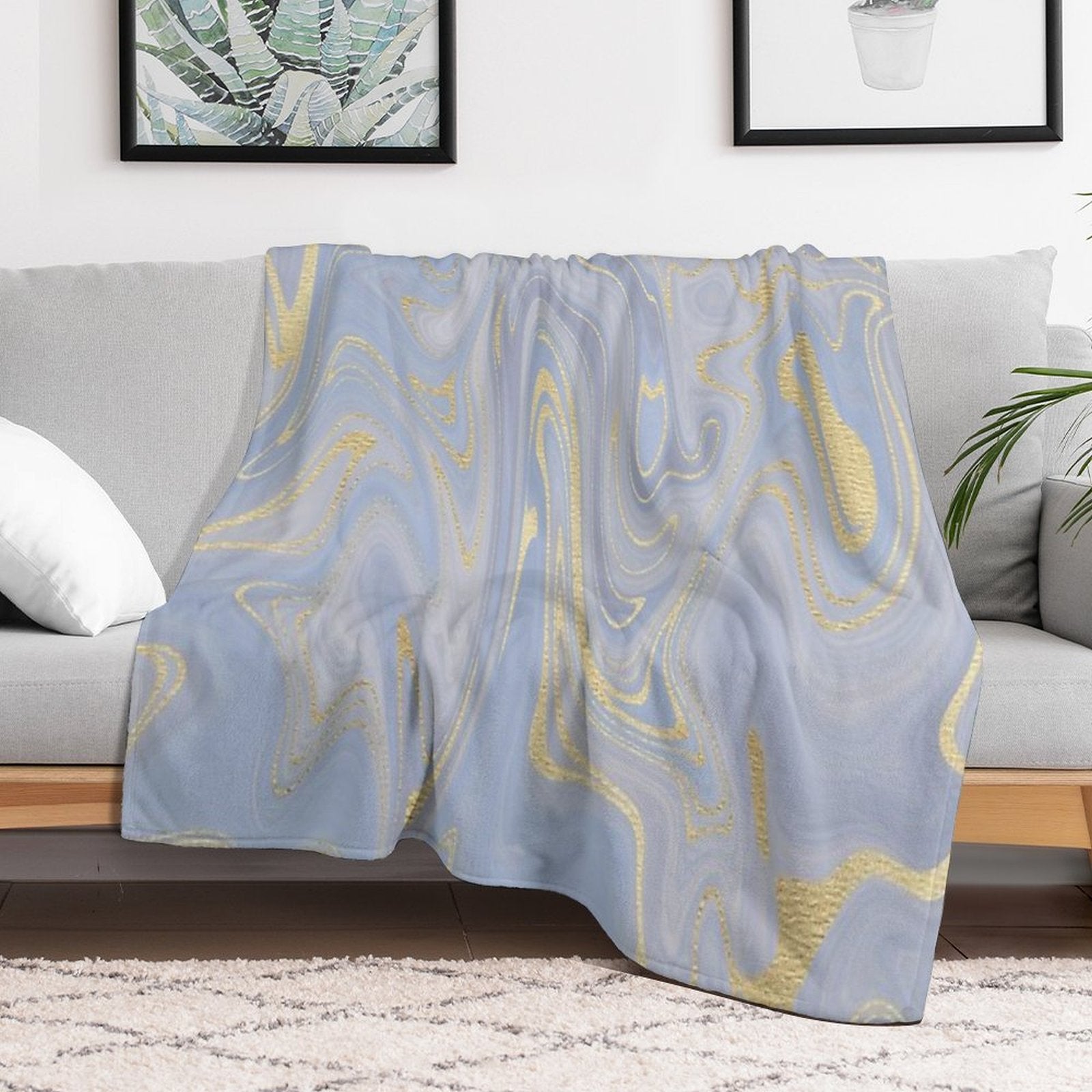 Blue Marble Swirls Versatility Throw Blanket
