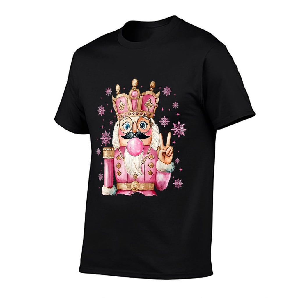 Cute Pink Nutcracker Blowing Bubble Christmas Girly Pajamas  Moisture-wicking T-Shirt