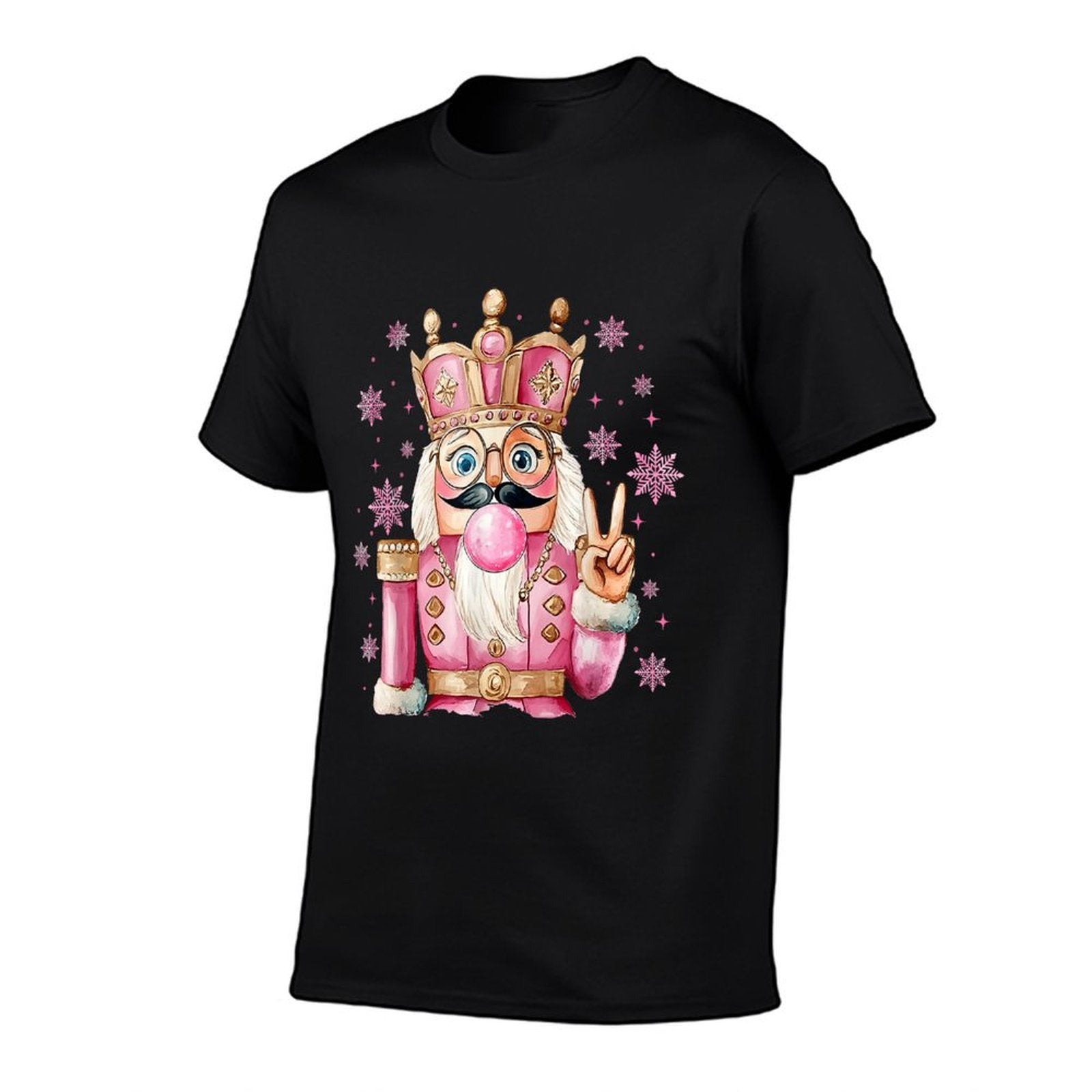 Cute Pink Nutcracker Blowing Bubble Christmas Girly Pajamas  Moisture-wicking T-Shirt
