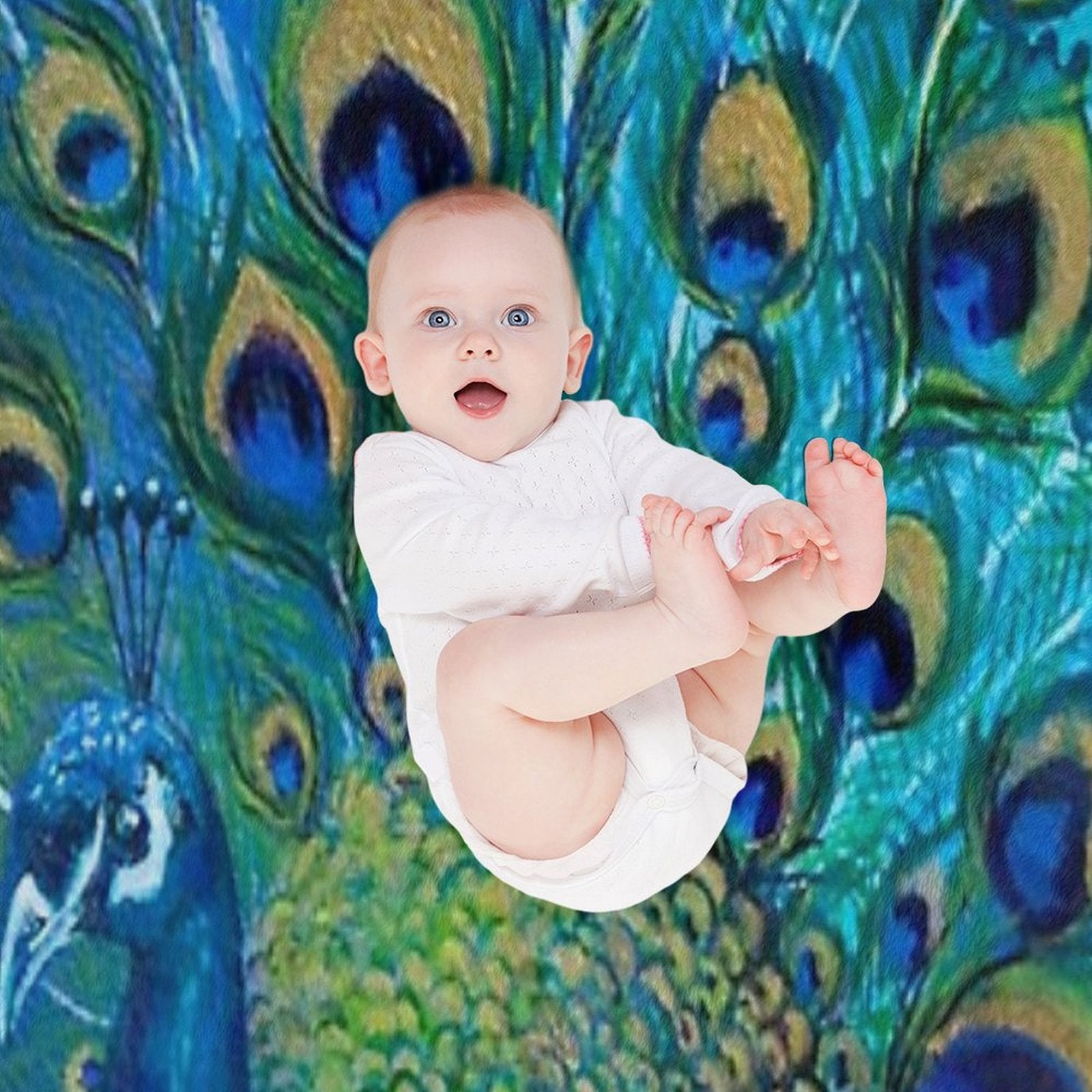 Peacock Full Glory 2 Machine-washable Throw Blanket