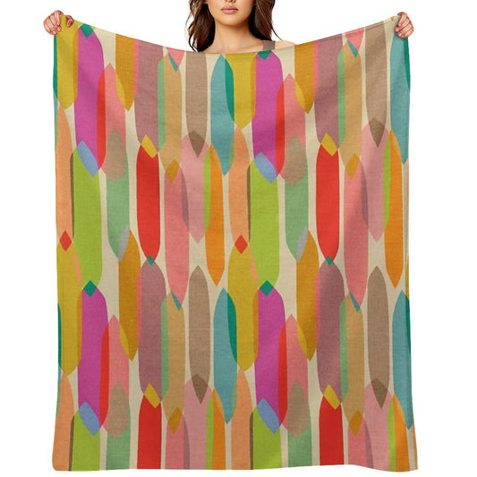 Mid Century Droplets Kaleidoscope Velvety-soft Throw Blanket