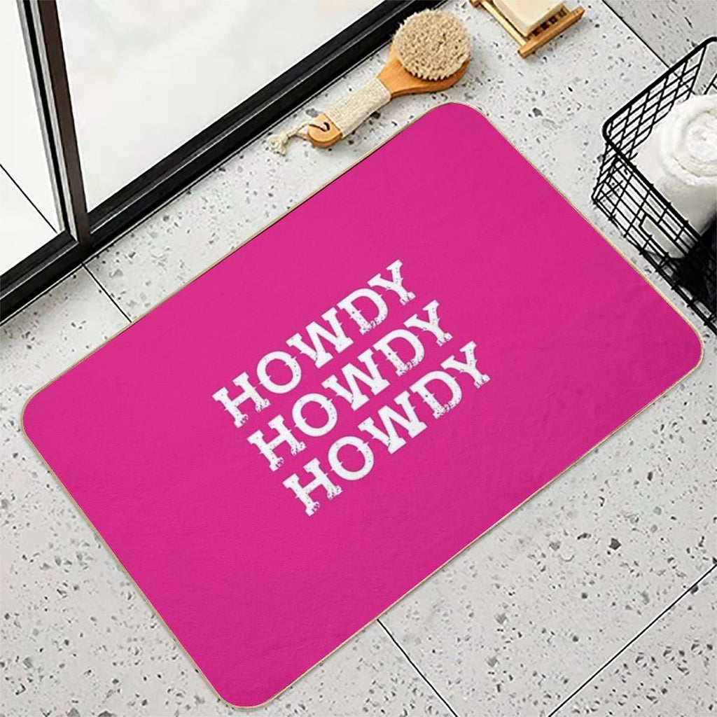 HOWDY Pink  Absorbent Bath Mat
