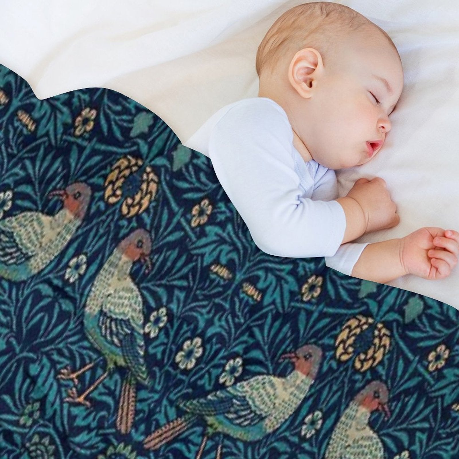 Bird by William Morris, 1878 Wrinkle-free Throw Blanket
