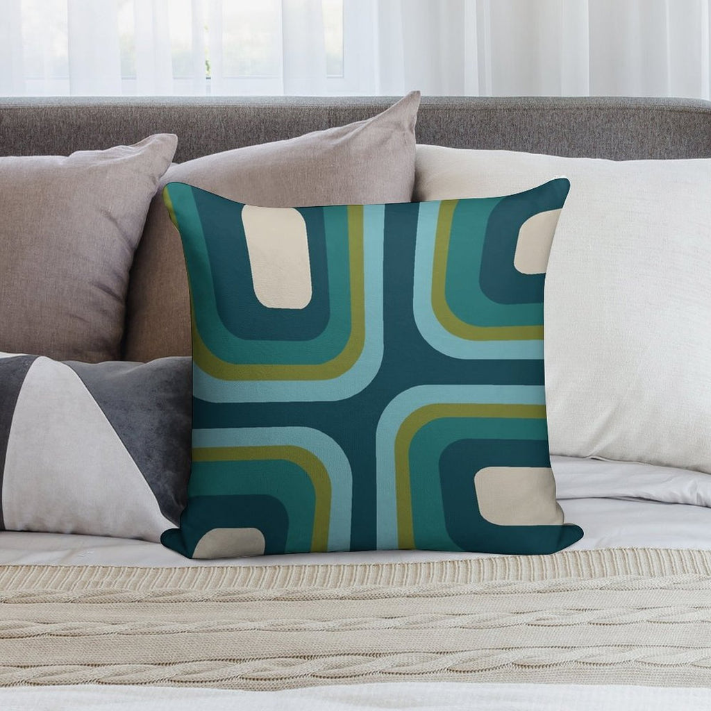 Mid Century Pattern #3 Soft Hidden Zipper Throw Pillow