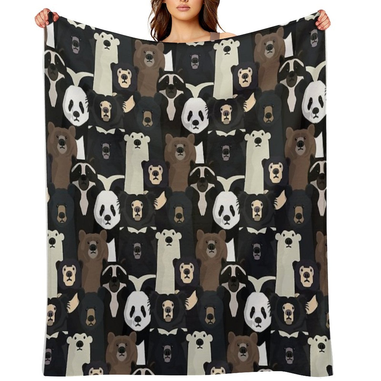 Bears of The World Pattern Gift-ready Throw Blanket