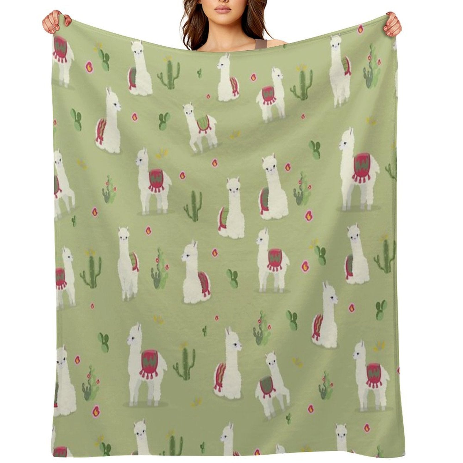 Cute Pattern for Alpaca Versatility Throw Blanket