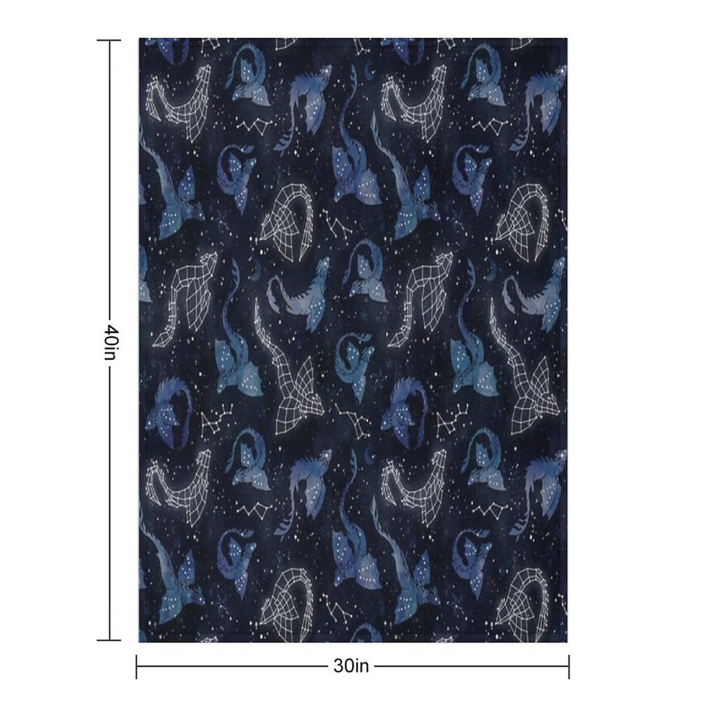 Dragon Star Constellations Easy Care Throw Blanket