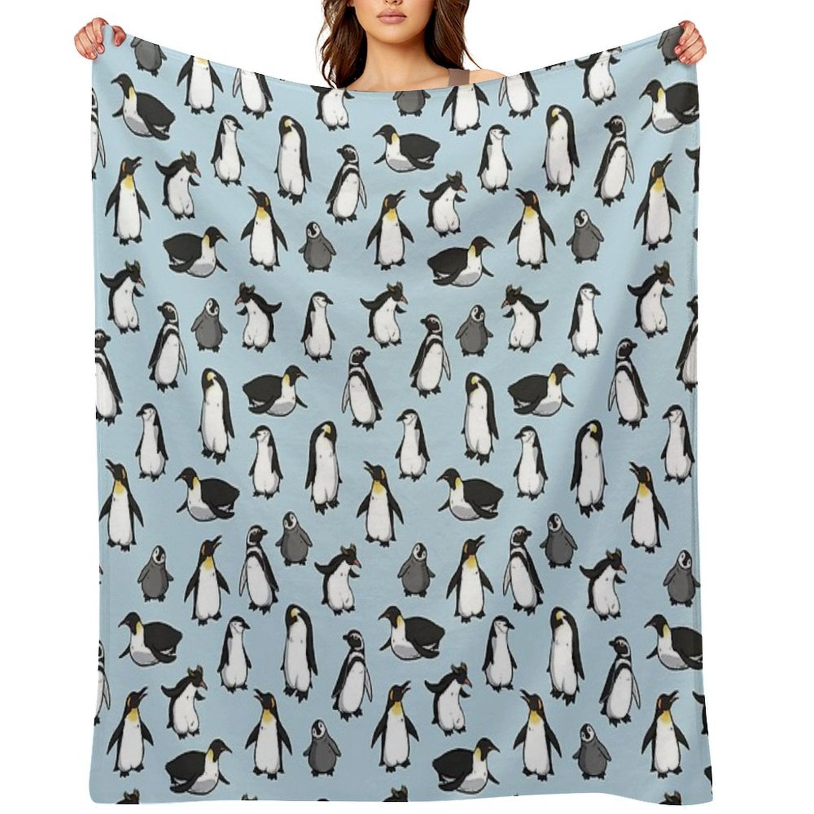 Cute Penguin Pattern Compact Throw Blanket