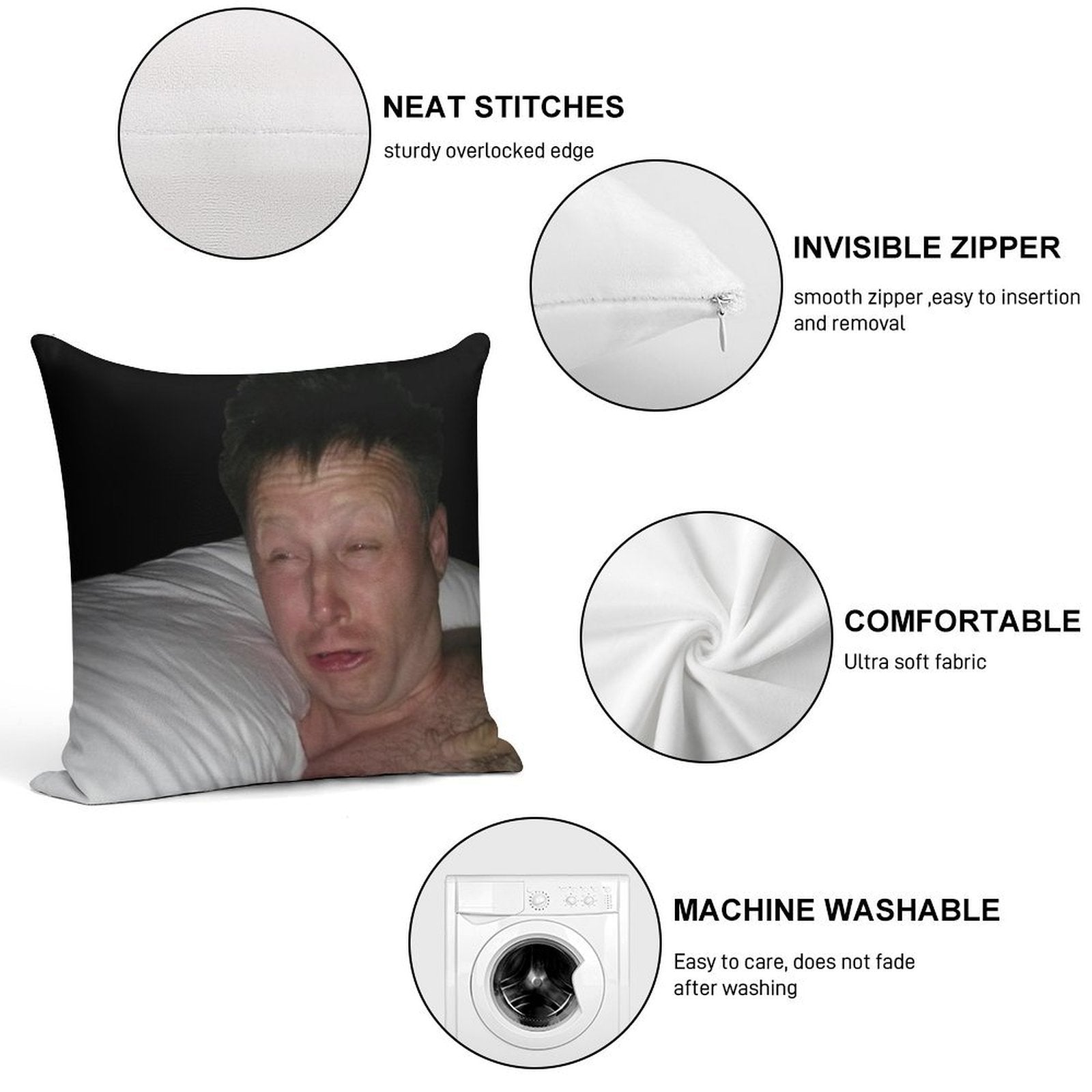 Limmy Waking Up Soft Gift Ready Throw Pillow