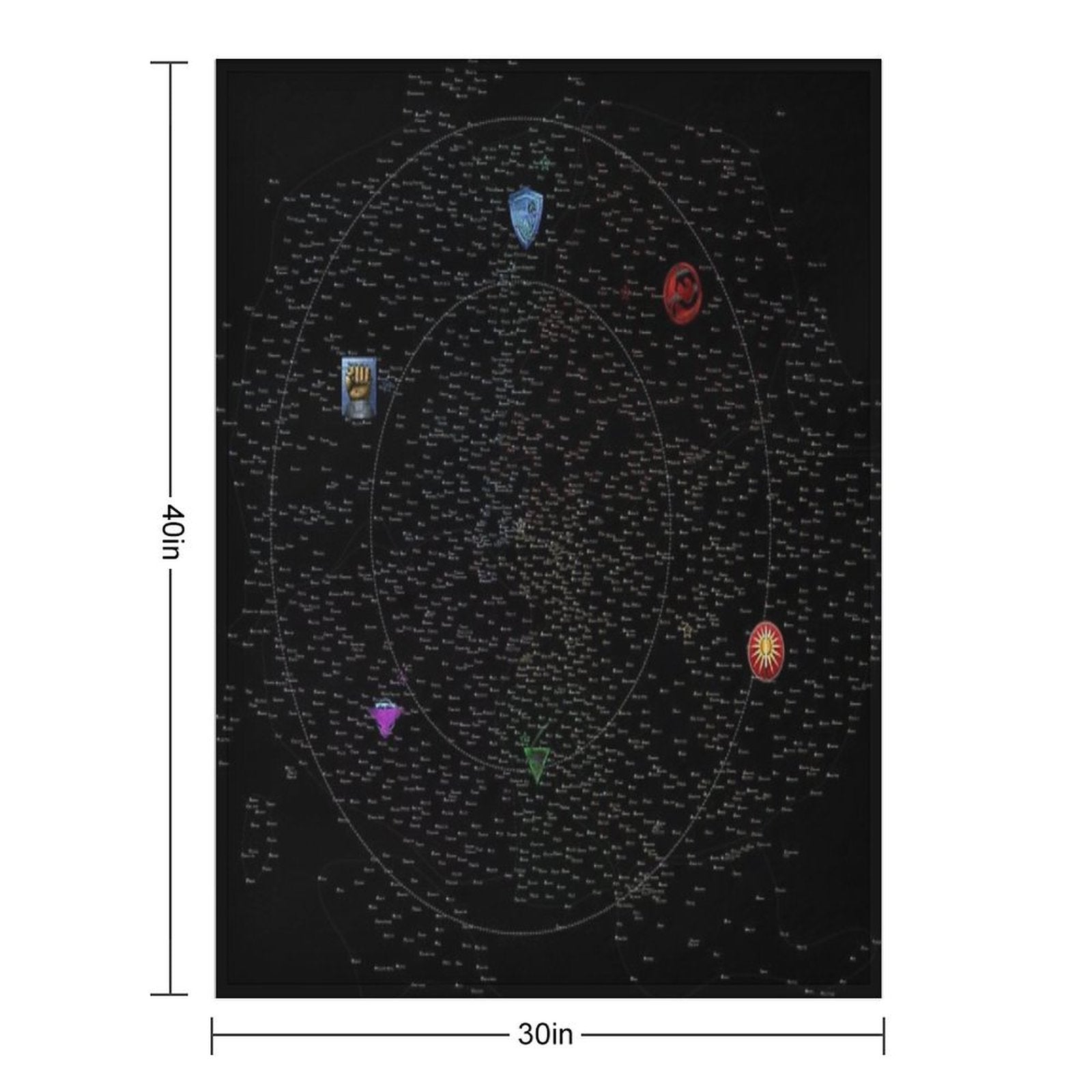 Map of The Inner Sphere Ca. 3048 (transparent) Multi-functional Throw Blanket