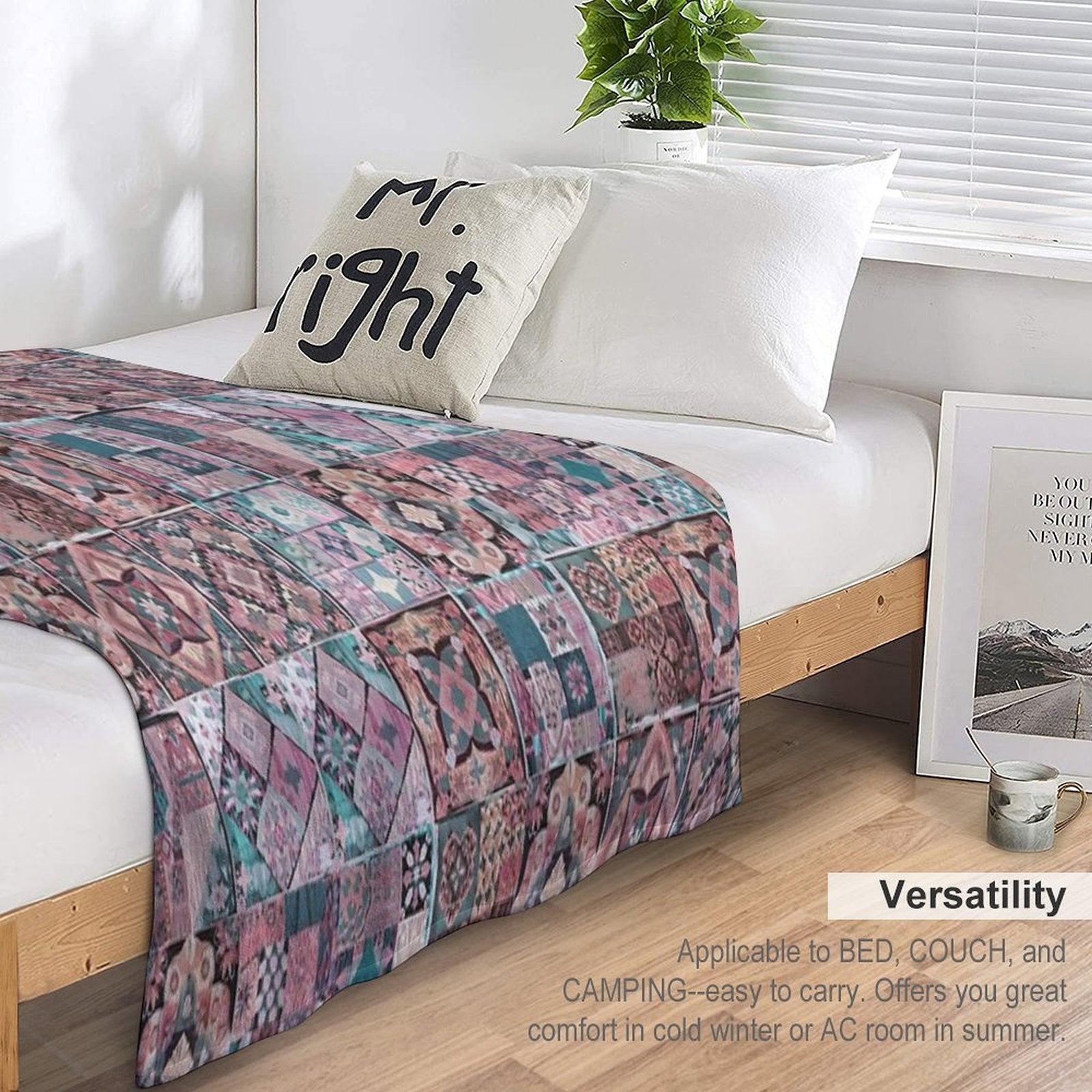 Whimsigoth Quilt Pattern 2025 Vintage (Trans Flag Version)  Stickers Decals DIY CRAFTS Machine-washable Throw Blanket