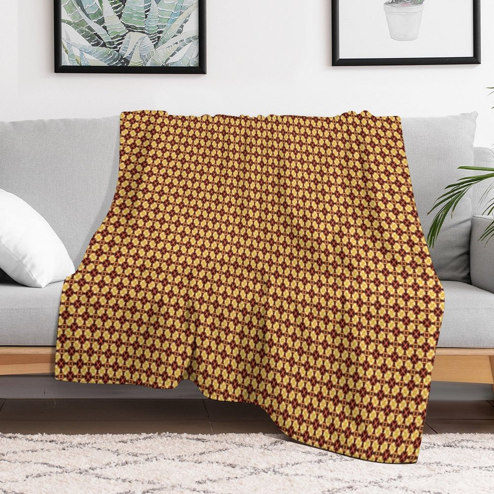 Bright Fiery Flowers Shrink-resistant Throw Blanket