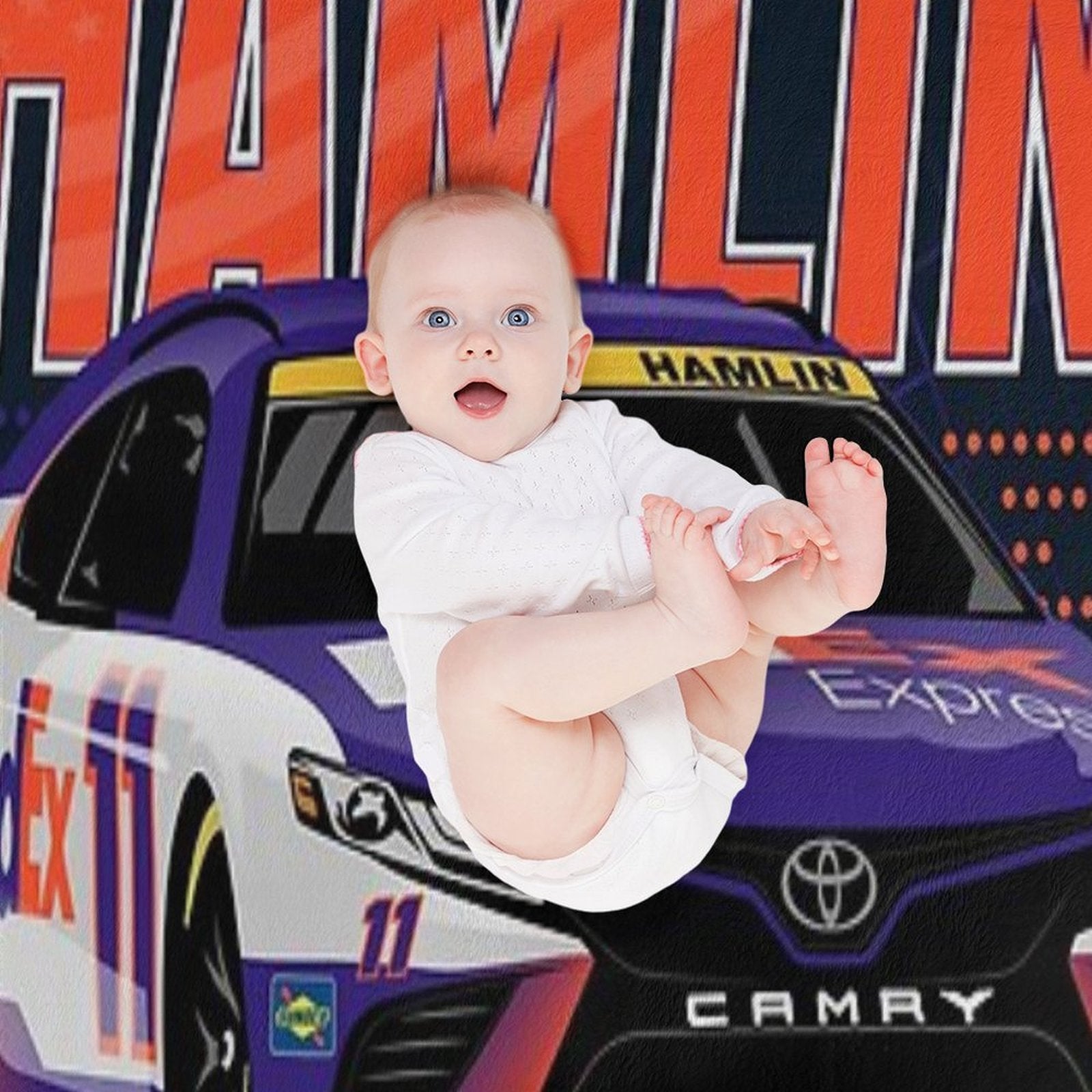 Denny Hamlin 2022 Nascar Playoffs Travel-friendly Throw Blanket