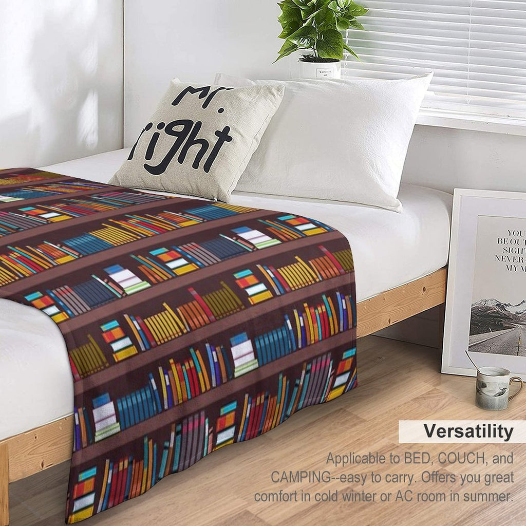 Book Pattern Durable Throw Blanket