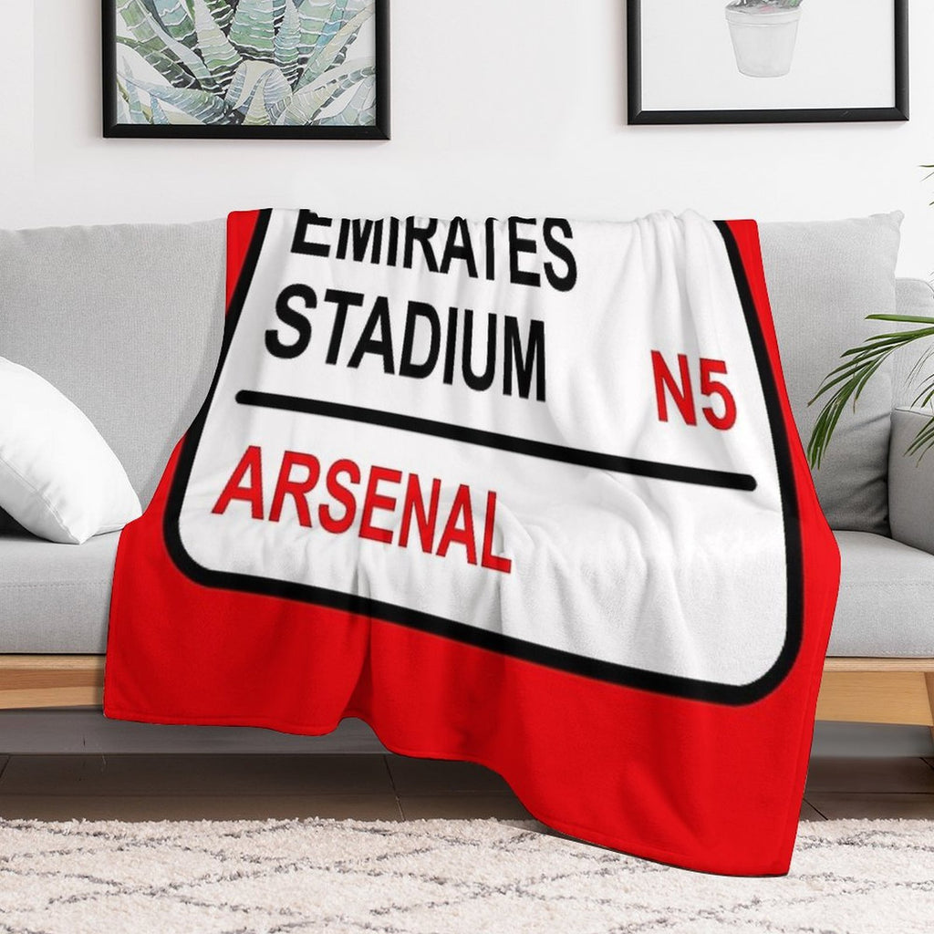 Emirates Stadium Football Sign Wrinkle-free Throw Blanket