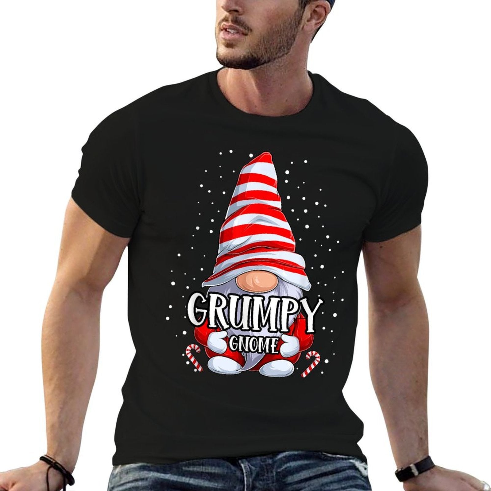 Grumpy Gnome Christmas Pajamas Matching Family Group  Lightweight T-Shirt