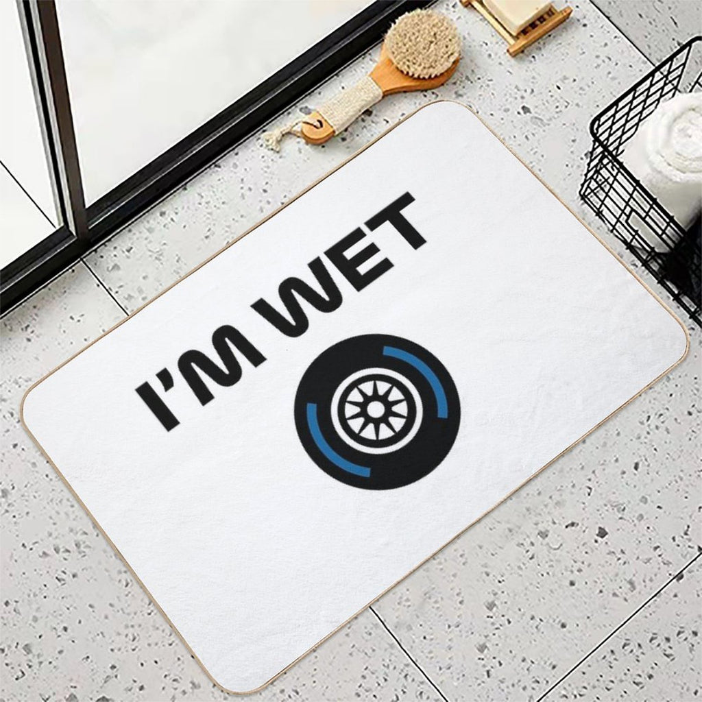 Funny Design I'm Wet (Wet Tyre Design - Black)  Versatile Bath Mat