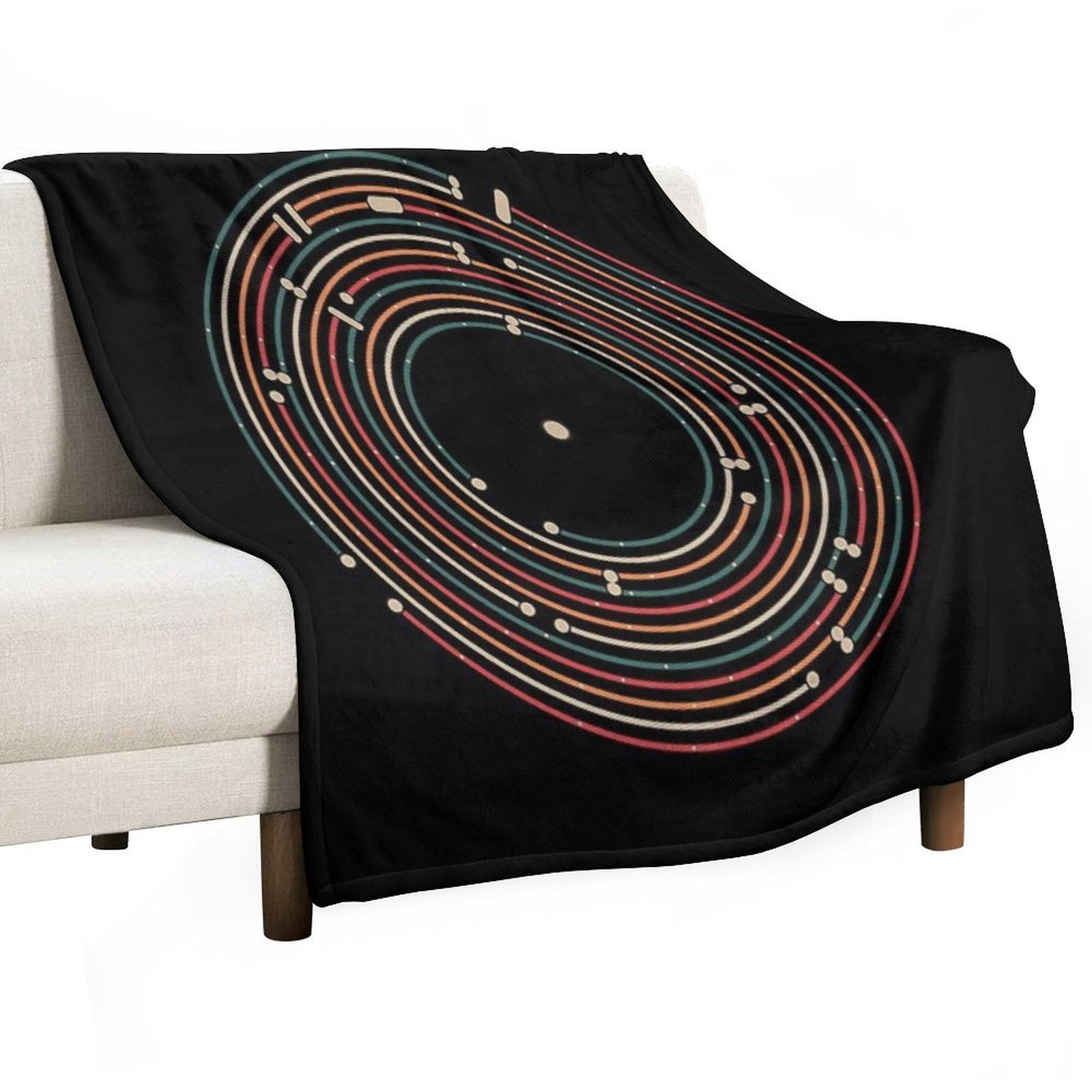 Vinyl Music Metro Record Map Labyrinth Multi-functional Throw Blanket