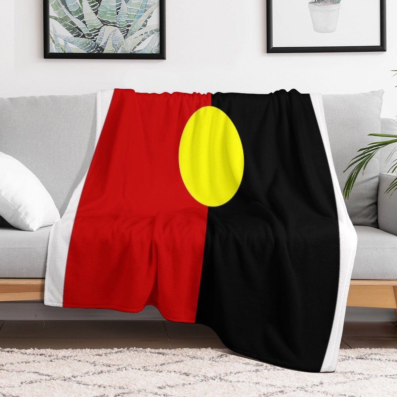 Australian Aboriginal Flag Durable Throw Blanket