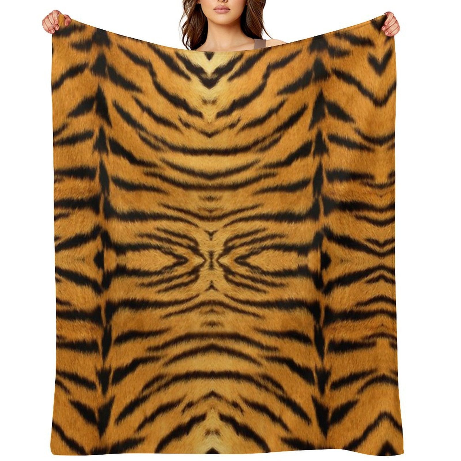 Real Tiger Pattern All-season Throw Blanket