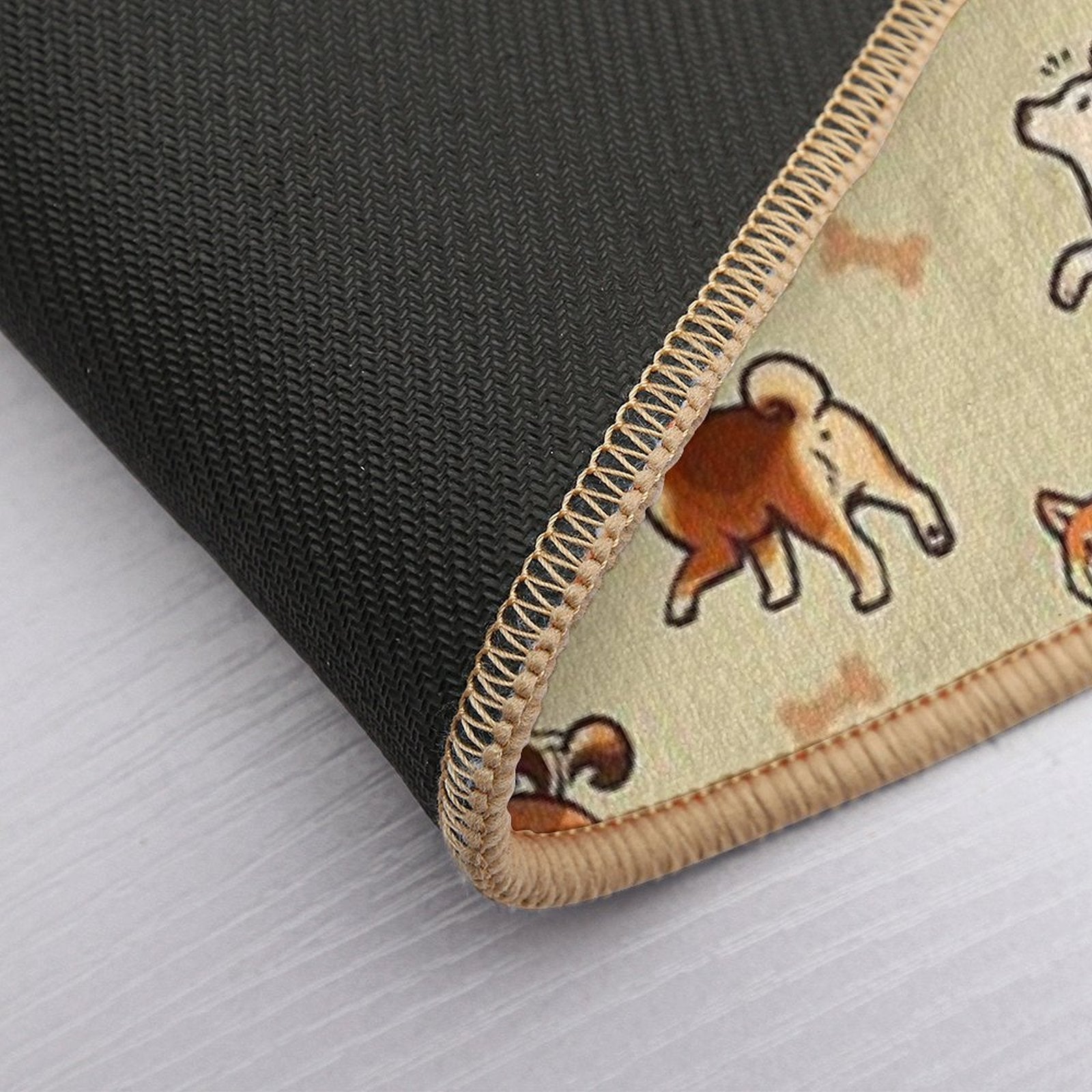 Shibes in Cream  Stain-Proof Bath Mat