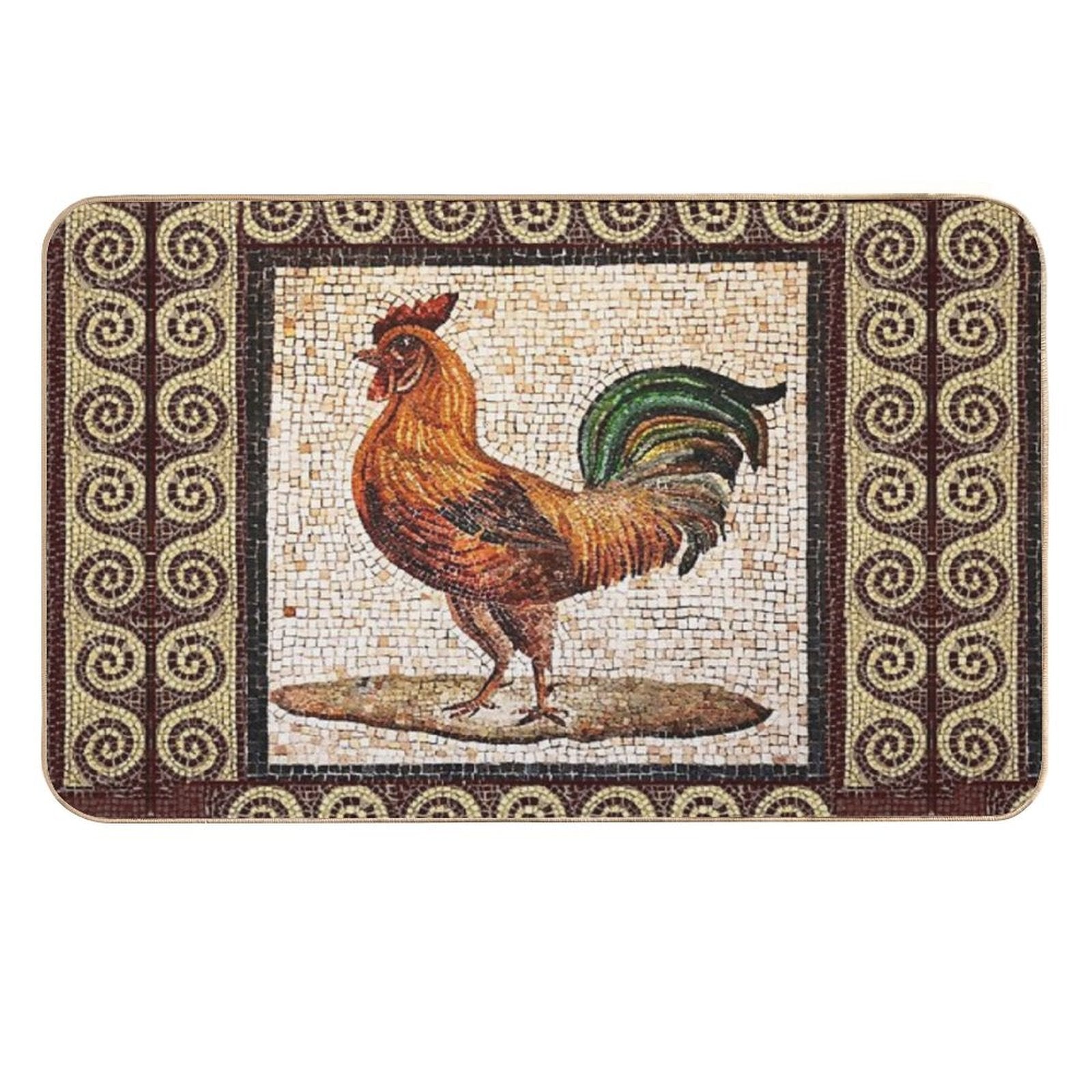 ANTIQUE ROMAN MOSAICS , ROOSTER Durable Bath Mat