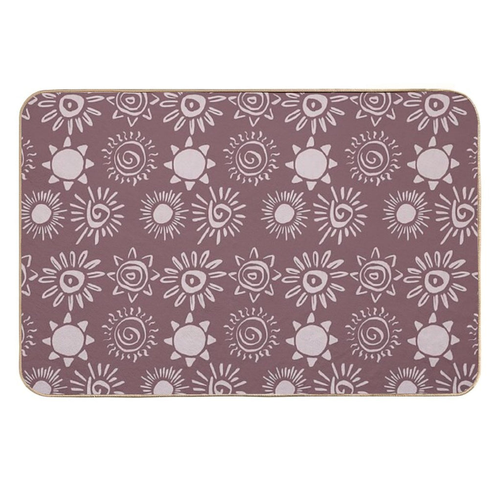 Magical Sun Bohemian Dreamy Aesthetic In Muted Colors Mulberry  Odorless Bath Mat
