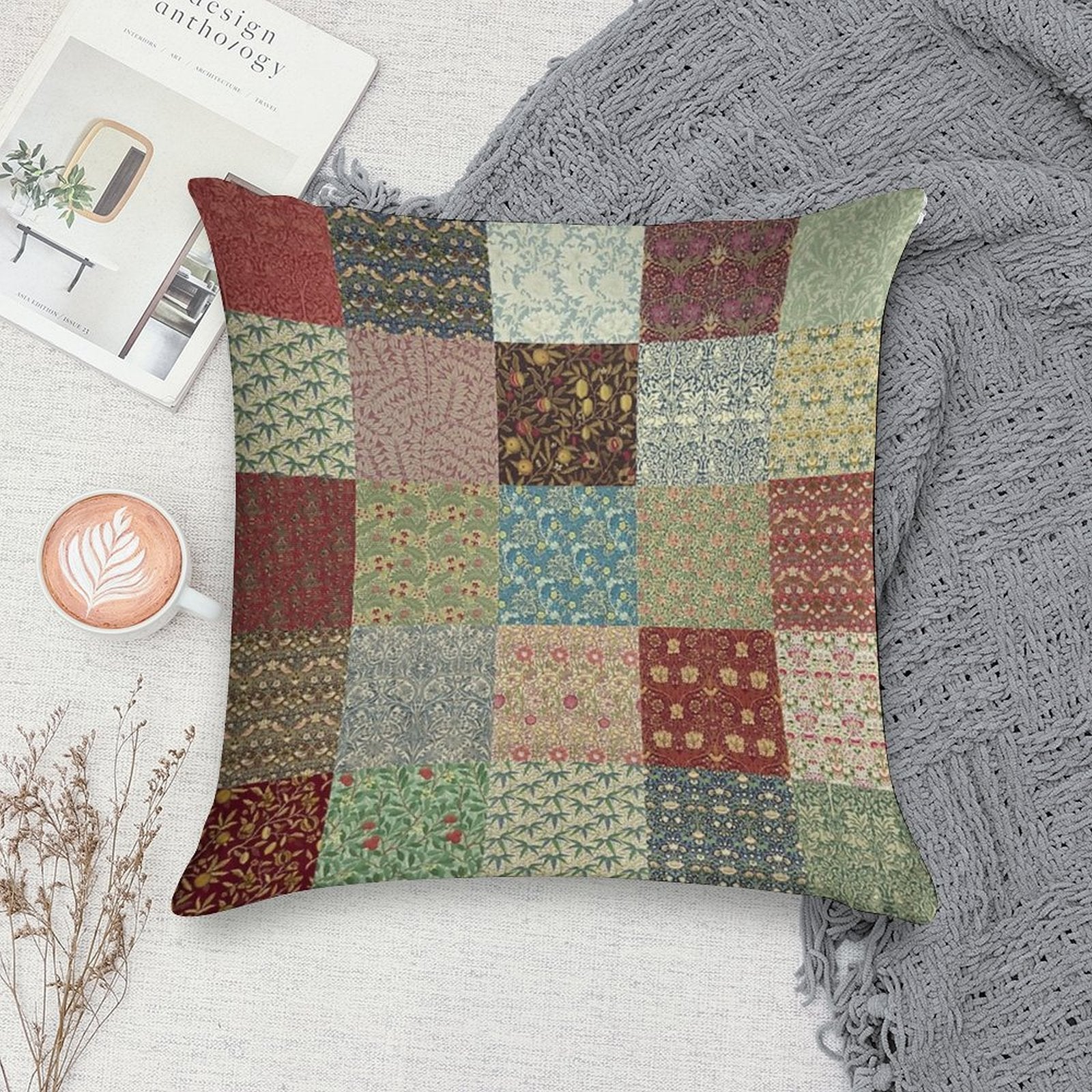 William Morris Pattern Collection Soft Ultra-Soft Texture Throw Pillow