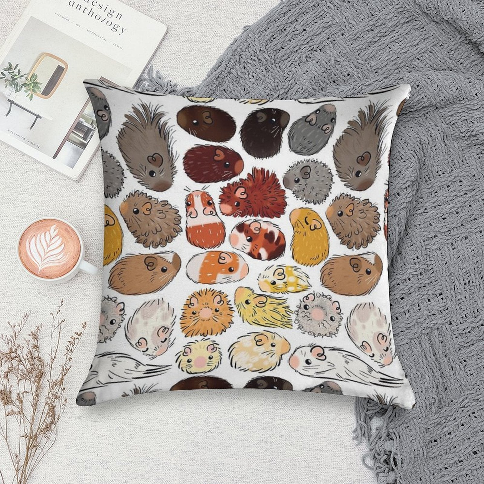 Guinea Pig Gradient Soft Gift Ready Throw Pillow