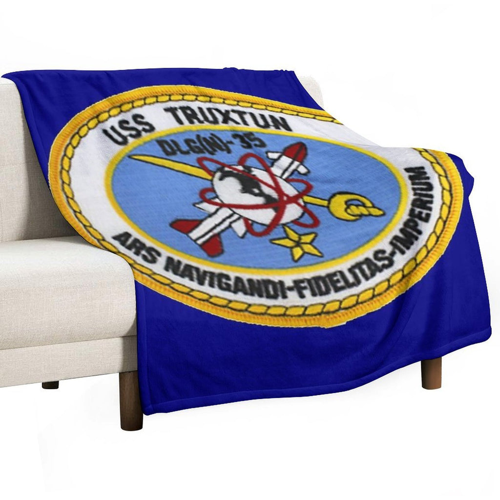 USS TRUXTUN (DLGN-35) SHIP'S STORE Machine-washable Throw Blanket
