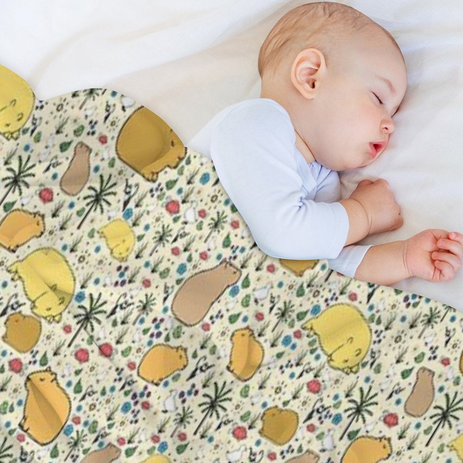 Capybaras in Gold Eco-conscious Throw Blanket