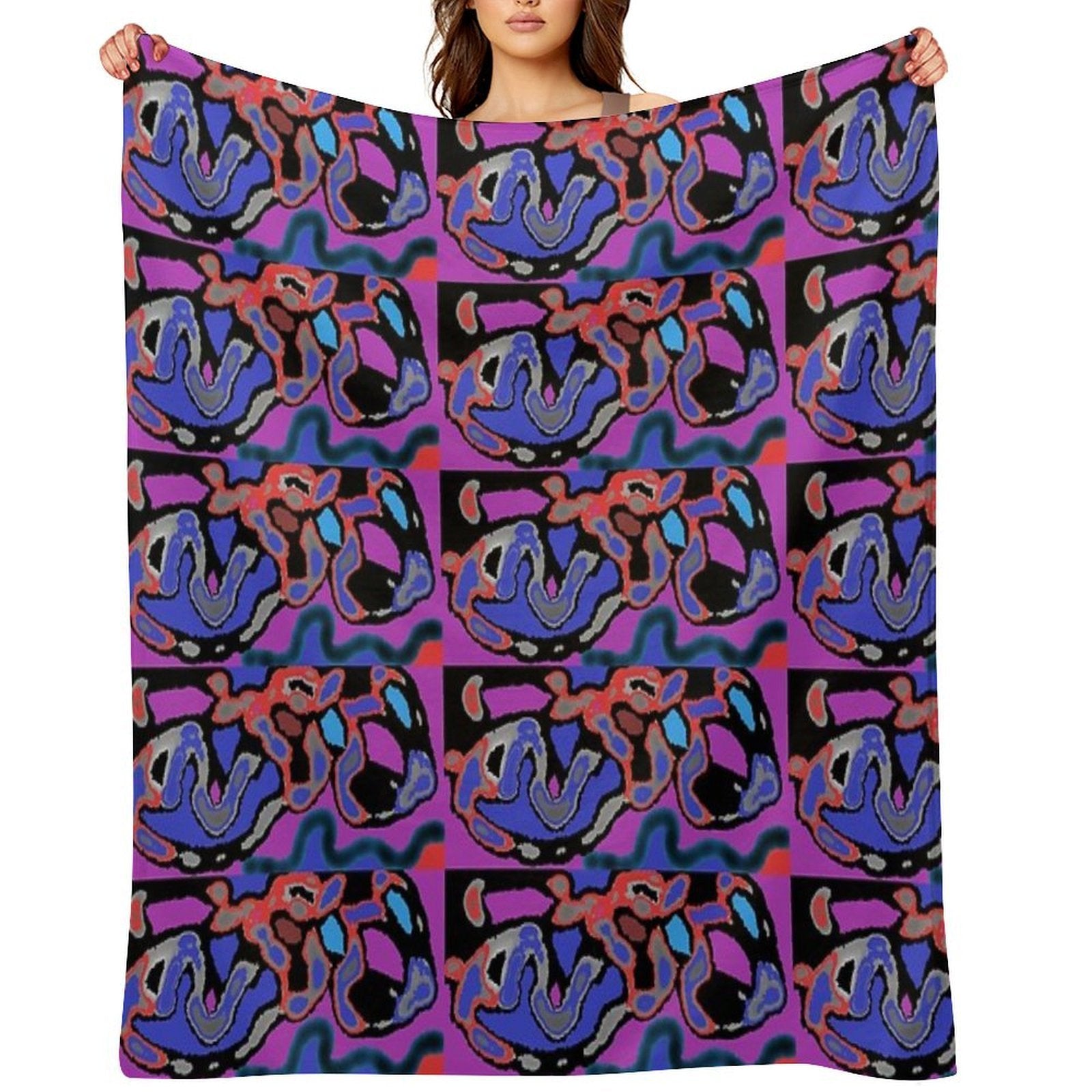 Snakeely Abstract Plush Throw Blanket