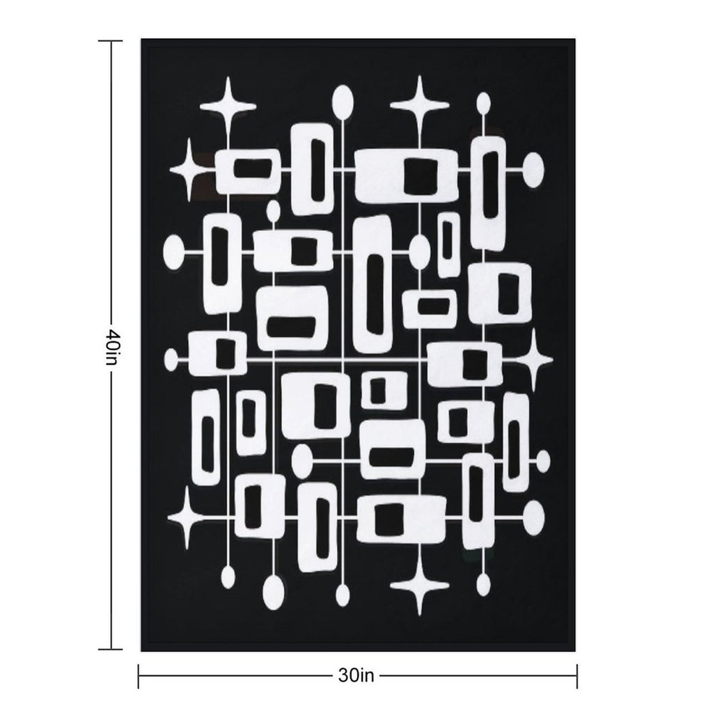 Mid Century Modern Cosmic Abstract Geometric Pattern Premium Throw Blanket