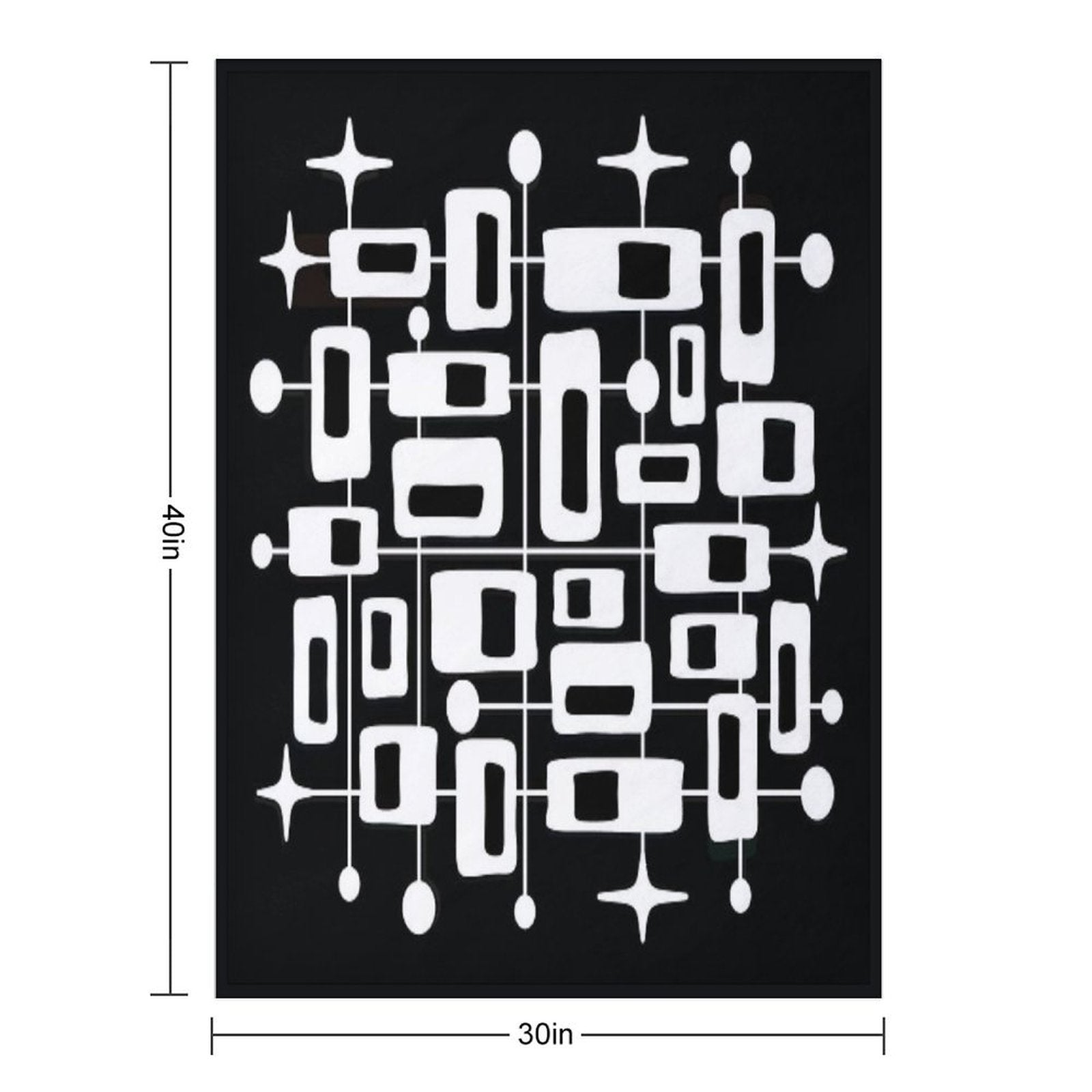 Mid Century Modern Cosmic Abstract Geometric Pattern Easy Care Throw Blanket