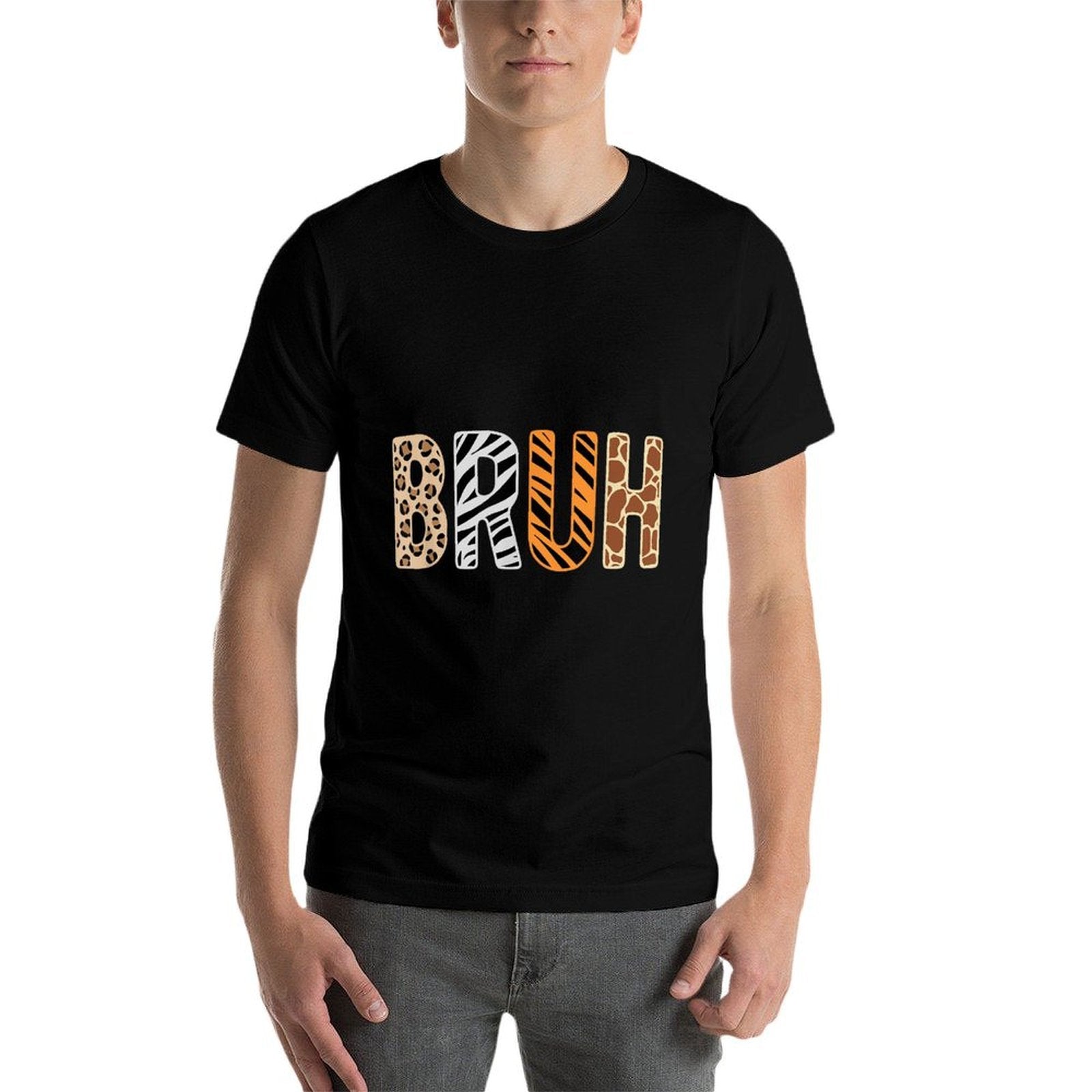 Safari Animals Wildlife Zookeeper Funny Bruh Boysns  Slim-fit Cut T-Shirt