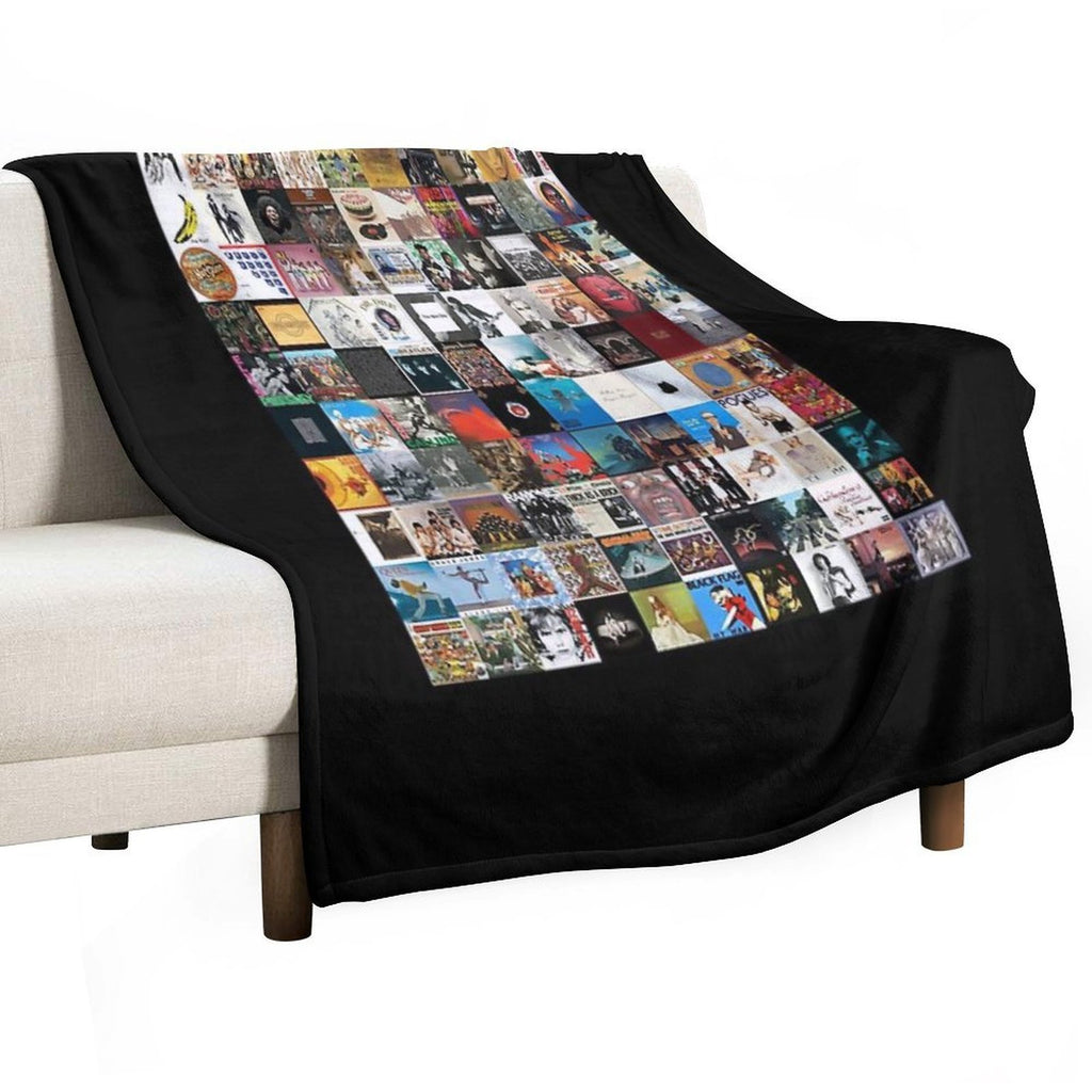 Greatest Album Collage Classic Sustainable Throw Blanket