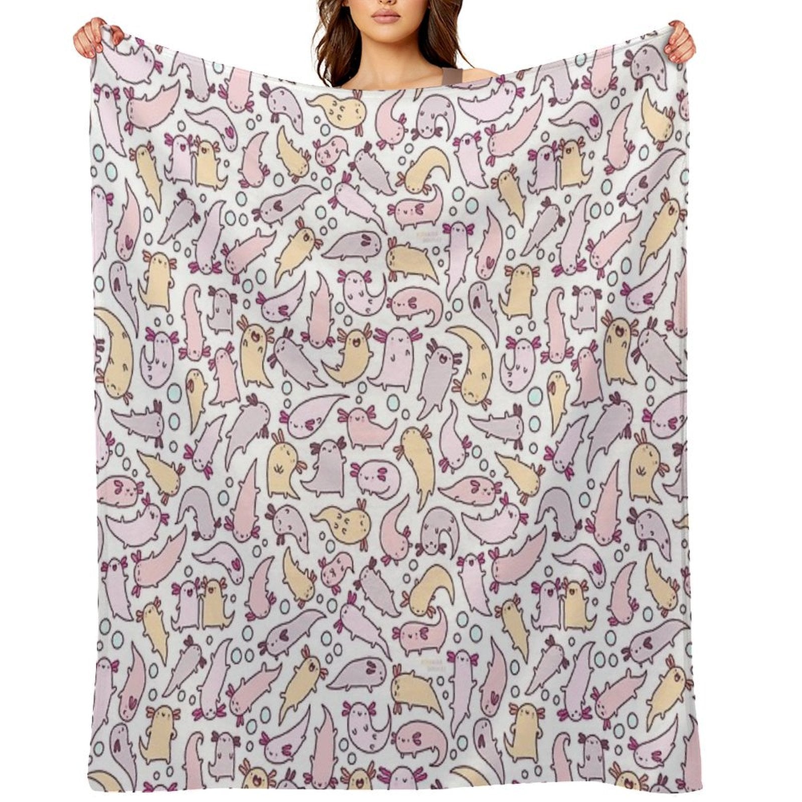 Adorable Axolotls Durable Throw Blanket