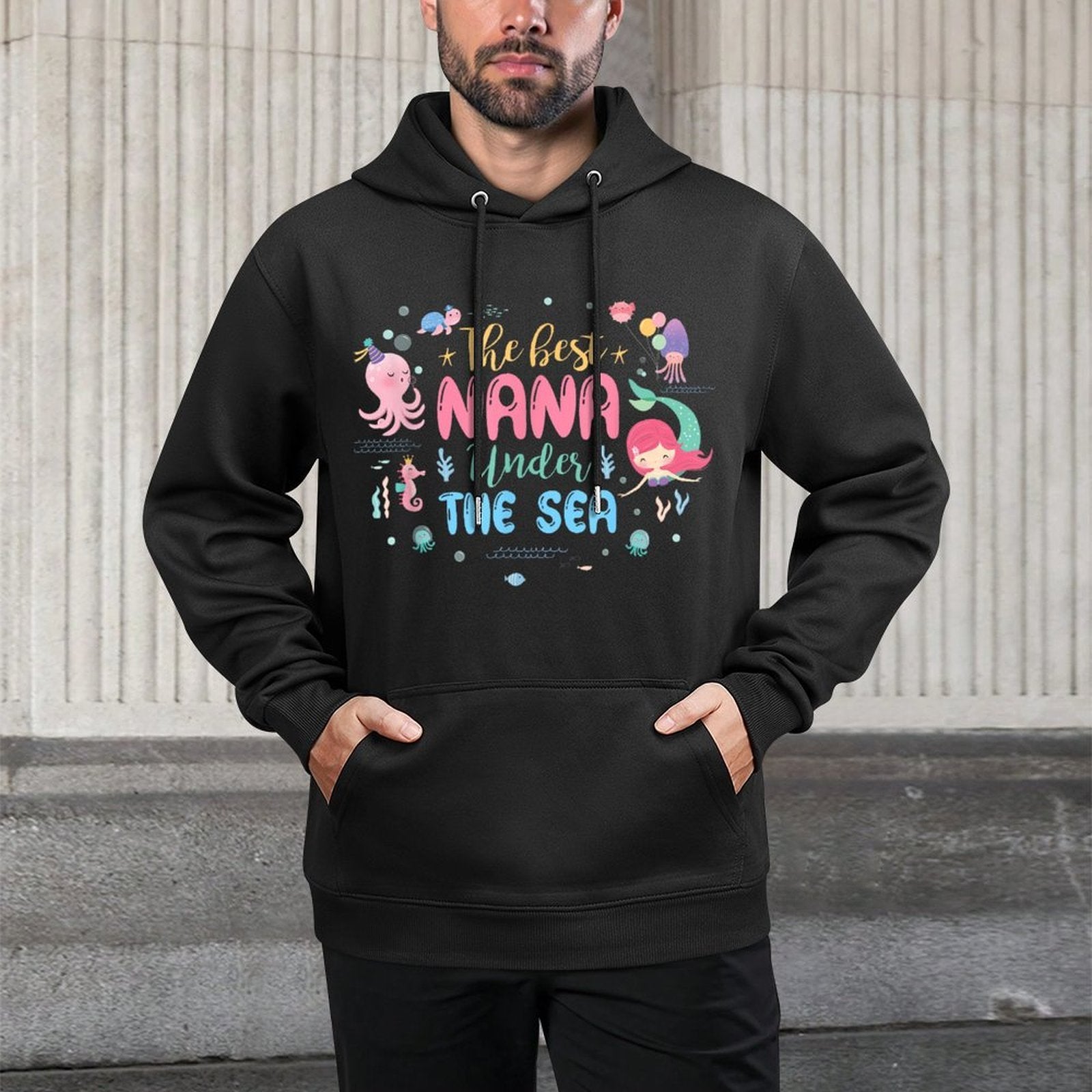 Birthday Girl The Best Nana Under The Sea Kangaroo Pocket Hoodie